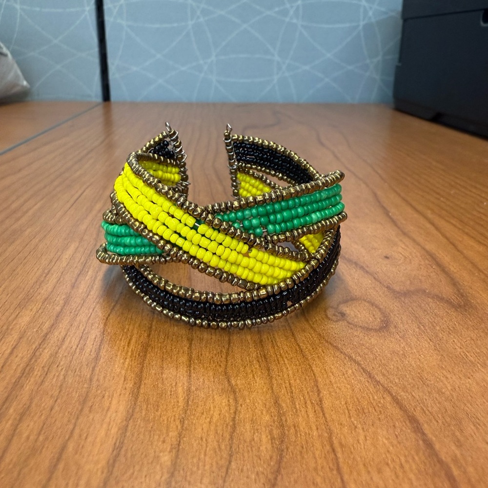 Multicolor Beaded Cuff Bracelet